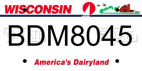 BDM8045 Wisconsin License Plate