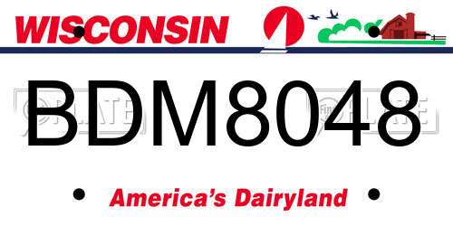 BDM8048 Wisconsin License Plate
