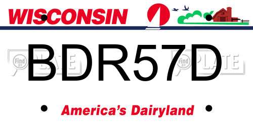 BDR57D Wisconsin License Plate