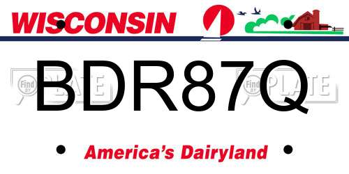 BDR87Q Wisconsin License Plate