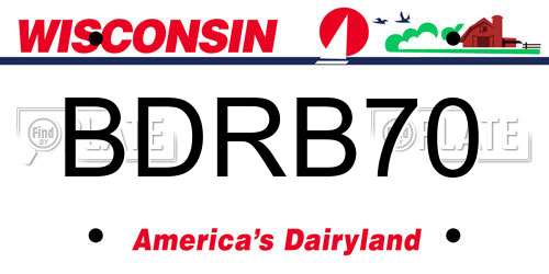 BDRB70 Wisconsin License Plate