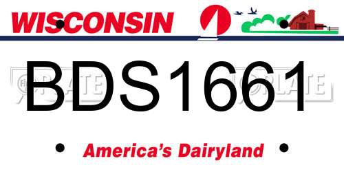 BDS1661 Wisconsin License Plate