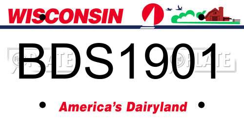 BDS1901 Wisconsin License Plate