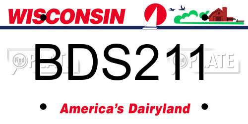 BDS211 Wisconsin License Plate