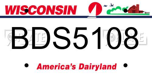 BDS5108 Wisconsin License Plate