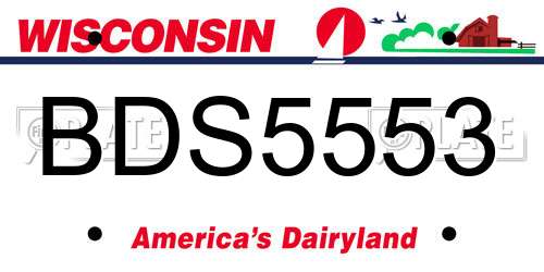 BDS5553 Wisconsin License Plate