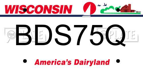 BDS75Q Wisconsin License Plate