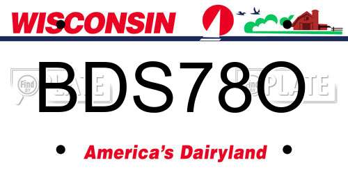 BDS78O Wisconsin License Plate