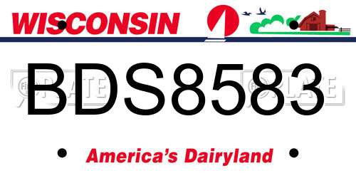 BDS8583 Wisconsin License Plate
