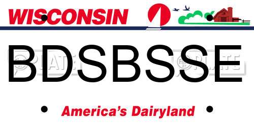 BDSBSSE Wisconsin License Plate