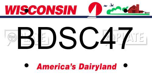 BDSC47 Wisconsin License Plate
