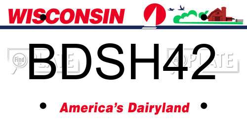BDSH42 Wisconsin License Plate