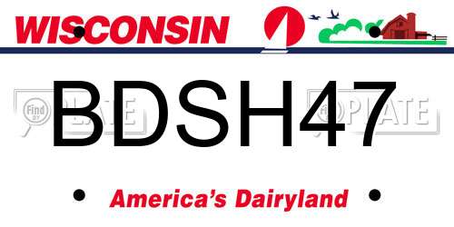 BDSH47 Wisconsin License Plate