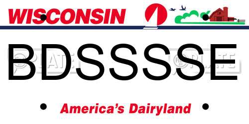 BDSSSSE Wisconsin License Plate