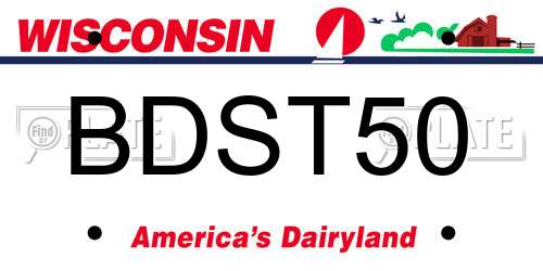 BDST50 Wisconsin License Plate