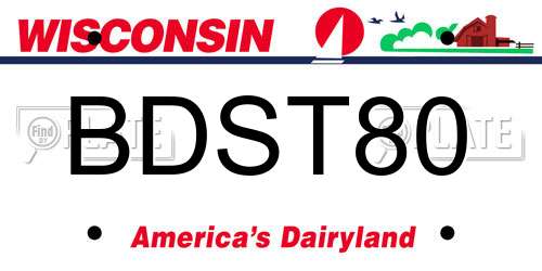 BDST80 Wisconsin License Plate