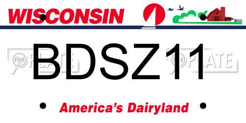BDSZ11 Wisconsin License Plate