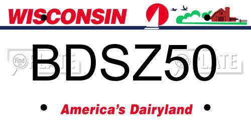 BDSZ50 Wisconsin License Plate