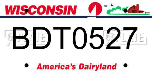 BDT0527 Wisconsin License Plate