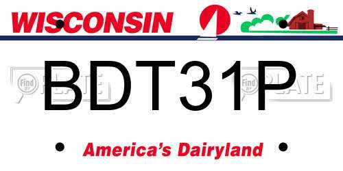 BDT31P Wisconsin License Plate