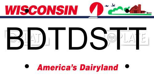 BDTDSTT Wisconsin License Plate