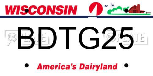 BDTG25 Wisconsin License Plate