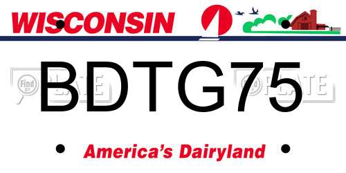 BDTG75 Wisconsin License Plate