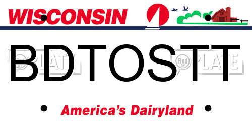 BDTOSTT Wisconsin License Plate