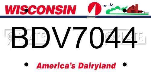 BDV7044 Wisconsin License Plate