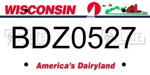 BDZ0527 Wisconsin License Plate