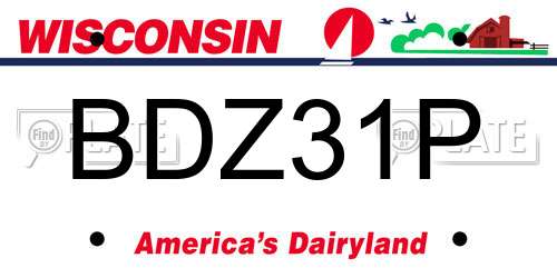 BDZ31P Wisconsin License Plate