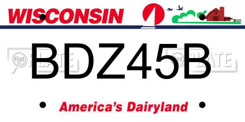 BDZ45B Wisconsin License Plate