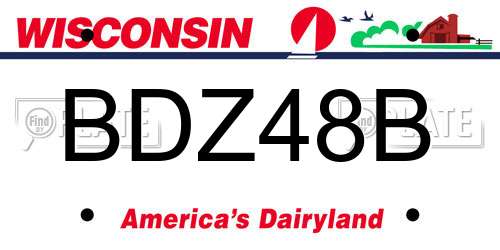 BDZ48B Wisconsin License Plate