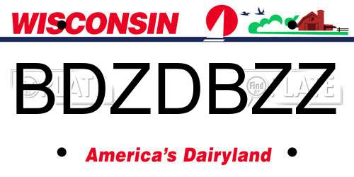 BDZDBZZ Wisconsin License Plate