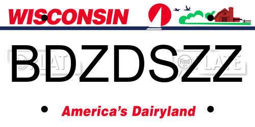 BDZDSZZ Wisconsin License Plate