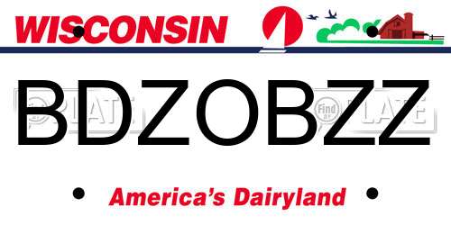 BDZOBZZ Wisconsin License Plate