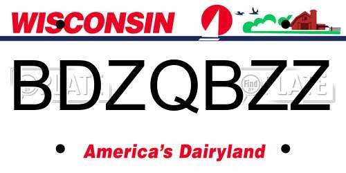 BDZQBZZ Wisconsin License Plate