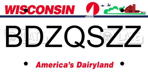 BDZQSZZ Wisconsin License Plate
