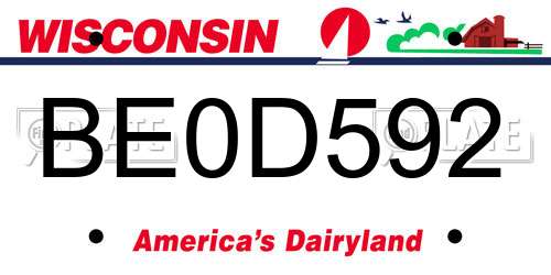 BE0D592 Wisconsin License Plate