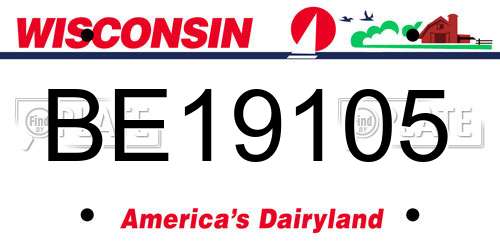 BE19105 Wisconsin License Plate