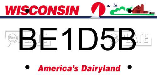 BE1D5B Wisconsin License Plate