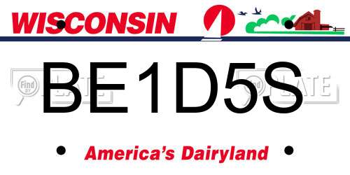 BE1D5S Wisconsin License Plate