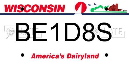 BE1D8S Wisconsin License Plate