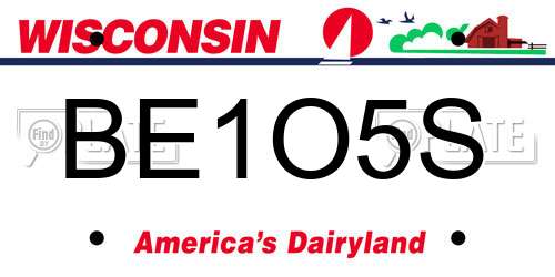 BE1O5S Wisconsin License Plate