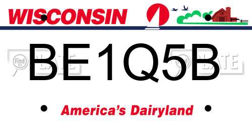 BE1Q5B Wisconsin License Plate