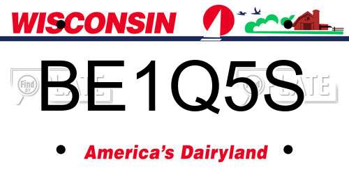 BE1Q5S Wisconsin License Plate
