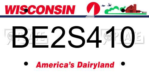 BE2S410 Wisconsin License Plate