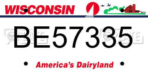 BE57335 Wisconsin License Plate