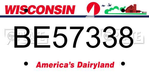BE57338 Wisconsin License Plate