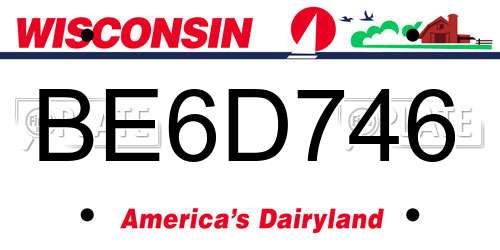 BE6D746 Wisconsin License Plate